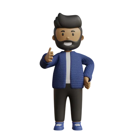 Businessman with thumb up sign 3D Illustration