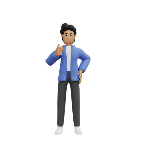 Businessman with thumbsup  3D Icon