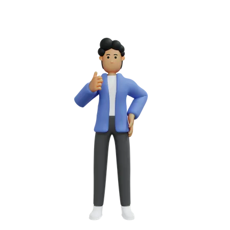 Businessman with thumbsup  3D Illustration