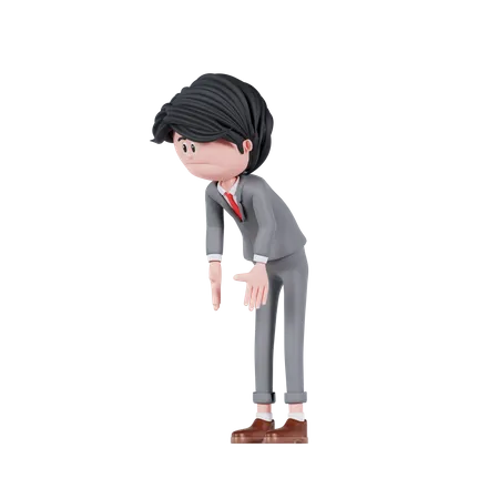 3 D Businessman Tired Pose 3D Illustration