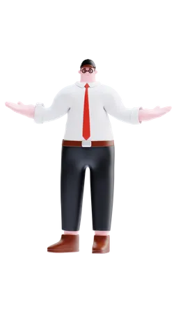 Businessman with wide open arms  3D Illustration