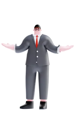 Businessman with wide open arms  3D Illustration