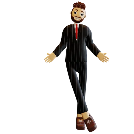 Businessman with wide open arms  3D Illustration