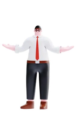 Businessman with wide open arms 3D Illustration