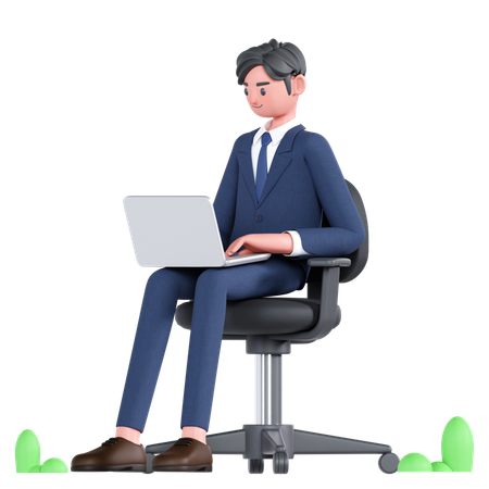 Businessman working  3D Illustration