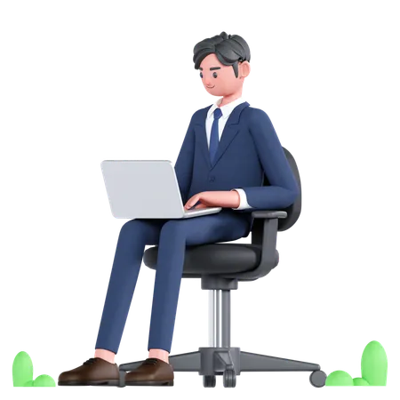 Businessman working  3D Illustration