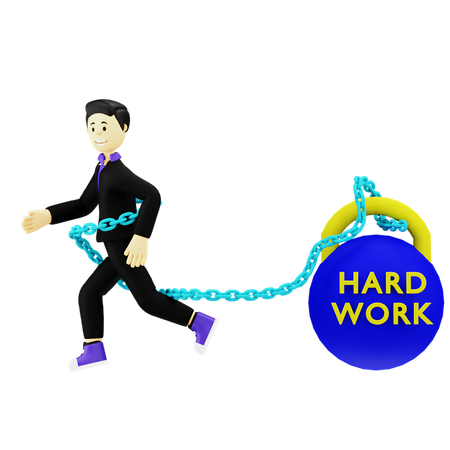 Businessman working hard  3D Icon