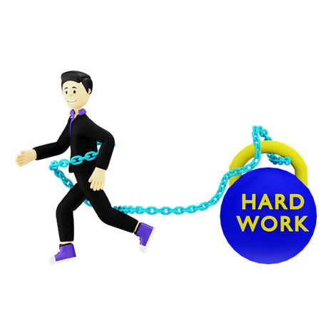 Businessman working hard  3D Illustration