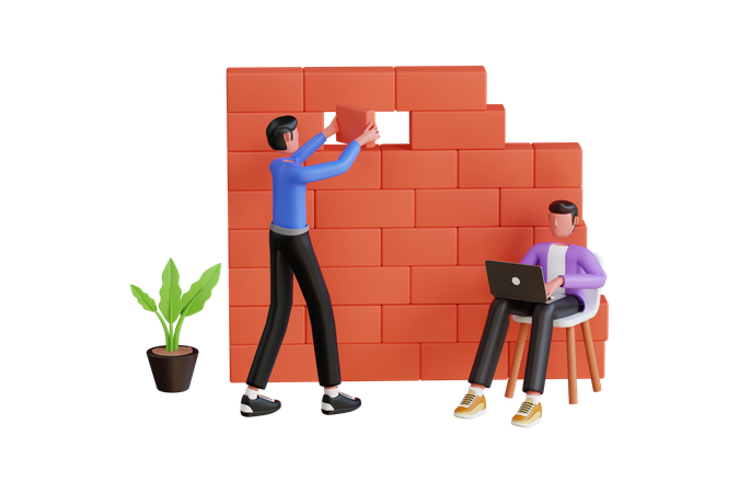 Businessman Working On Startup  3D Icon