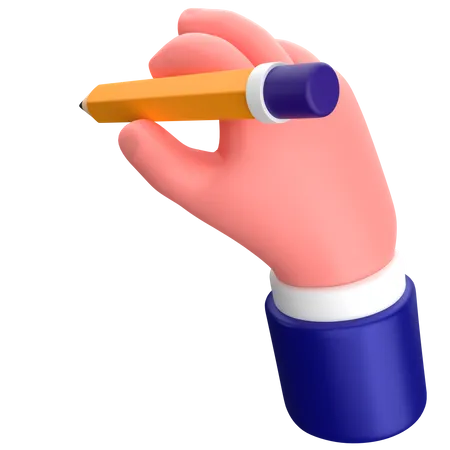 Businessman write hand gesture 3D Icon