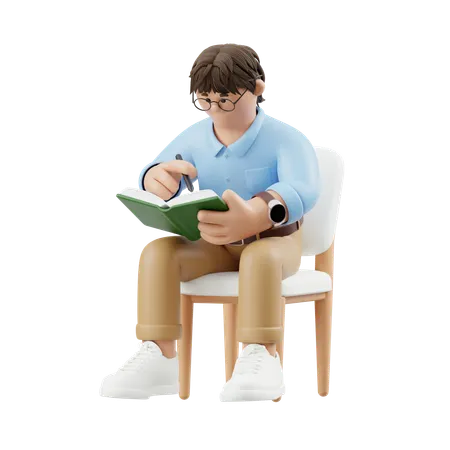 Businessman Writing In Notebook  3D Illustration