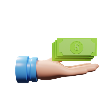 Businessmen Holding Money  3D Illustration