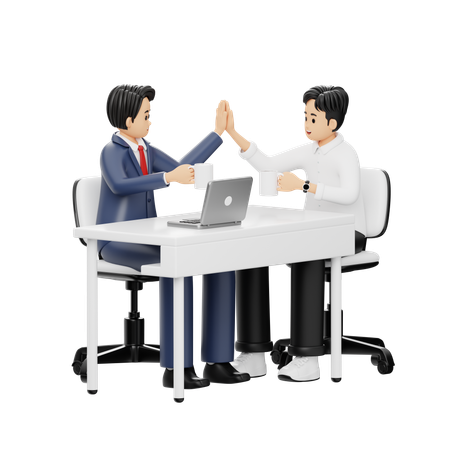 Businesspeople Doing Handshake  3D Illustration
