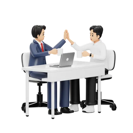 Businesspeople Doing Handshake  3D Illustration