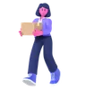 Businesswoman Carrying Box While Delivered Package
