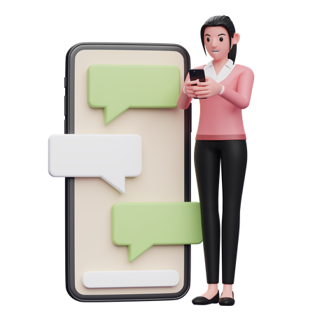 Businesswoman chatting on phone  3D Illustration