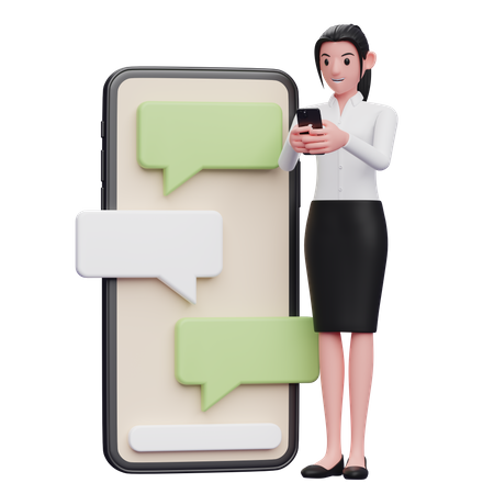 Businesswoman chatting on phone  3D Illustration