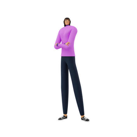 Businesswoman crossed arms  3D Illustration