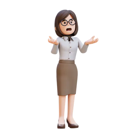 Businesswoman Crying Feeling Very Depressed Shouting Loud  3D Illustration