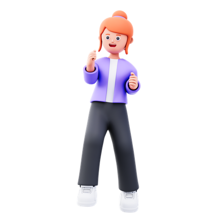Businesswoman Doing Dancing  3D Illustration