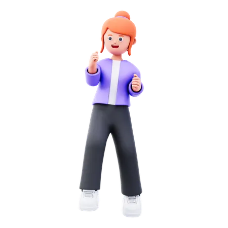 Businesswoman Doing Dancing  3D Illustration