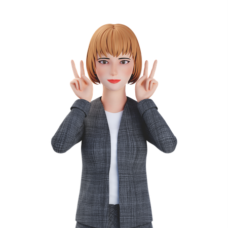 Businesswoman doing funny gesture  3D Illustration