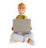 Business Woman Sitting With Laptop
