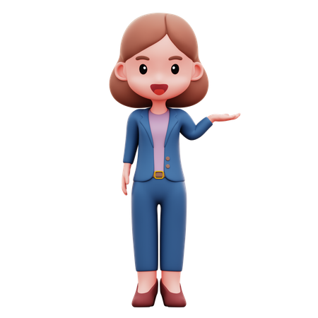 Businesswoman Explaining Her Idea  3D Illustration
