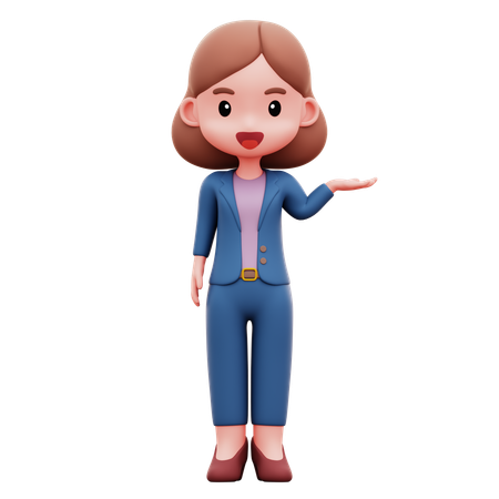 Businesswoman Explaining Her Idea  3D Icon