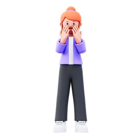 Businesswoman Feeling Embarrassed  3D Icon