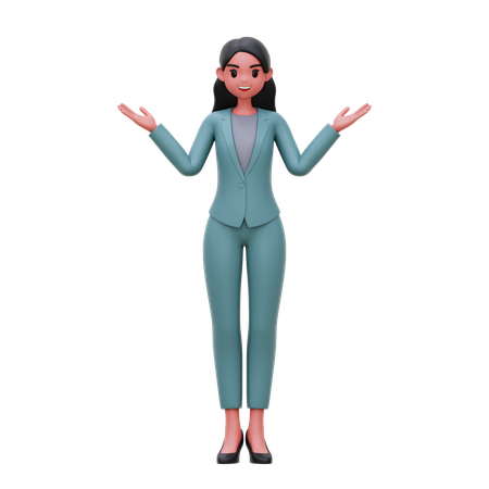 Businesswoman feeling surprised  3D Illustration