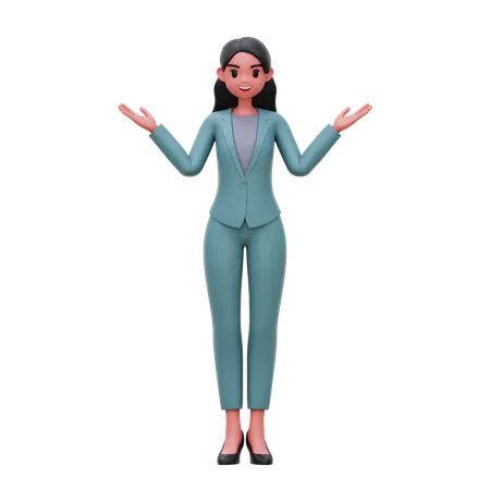 Businesswoman feeling surprised  3D Illustration