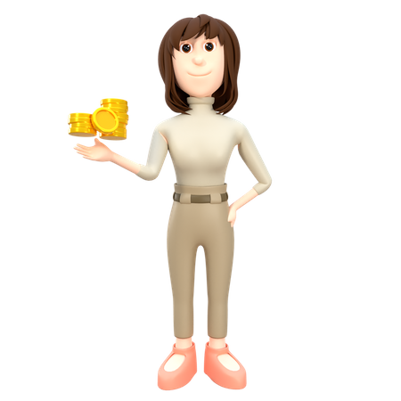 Businesswoman Give Financial Advise  3D Illustration