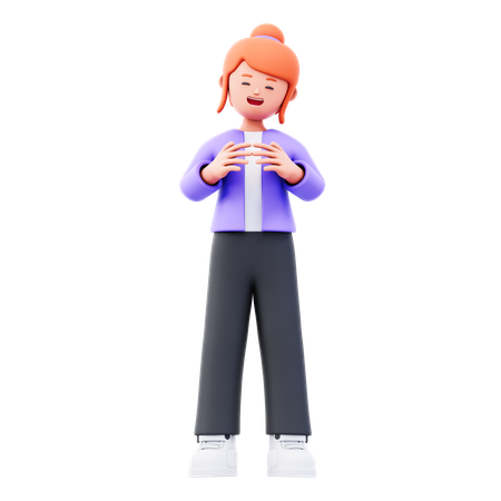 Businesswoman Giving Blushed Pose  3D Icon