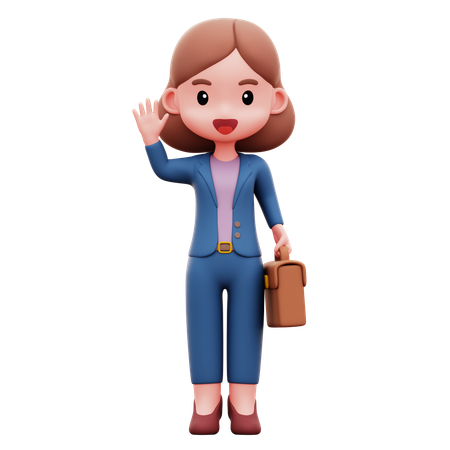 Businesswoman Giving Greeting  3D Illustration