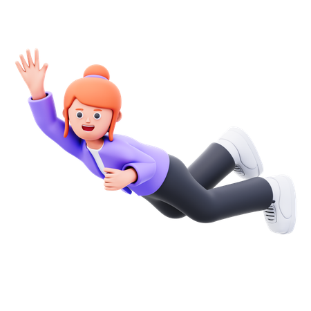 Businesswoman Giving Greeting  3D Illustration