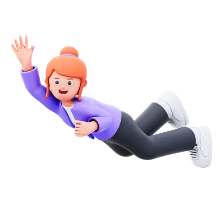 Businesswoman Giving Greeting  3D Illustration