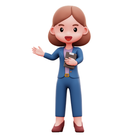 Businesswoman Giving Presentation  3D Illustration