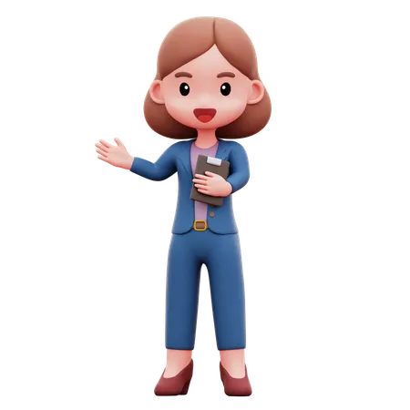 Businesswoman Giving Presentation  3D Illustration