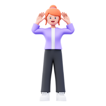 두 손을 벌리고 서서 포즈를 취하는 사업가  3D Illustration