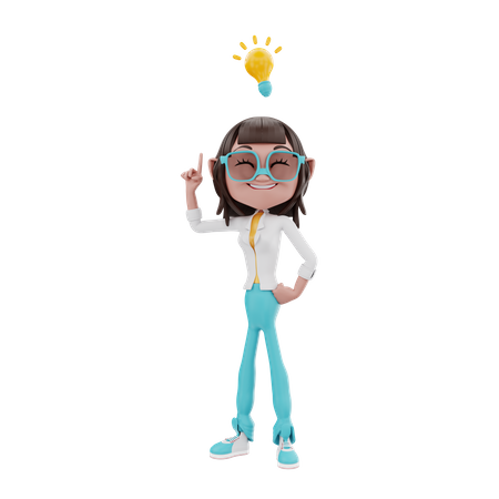 Businesswoman got an idea  3D Icon