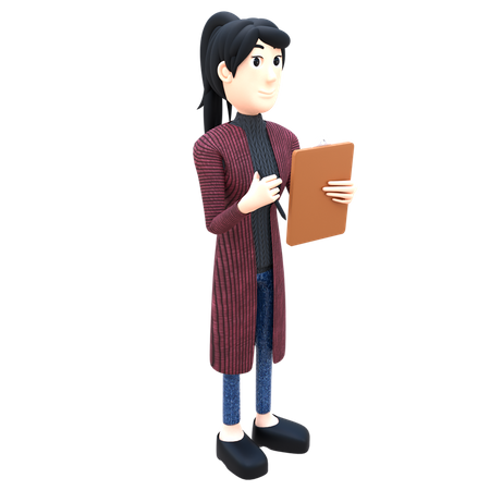 Businesswoman holding tablet  3D Illustration