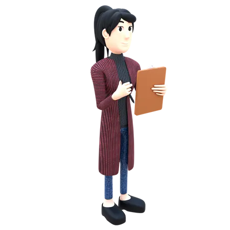 Businesswoman holding tablet  3D Illustration