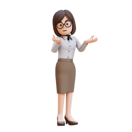 Businesswoman In Suit And Glasses Angry Feeling Very Depressed  3D Illustration