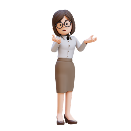 Businesswoman In Suit And Glasses Angry Feeling Very Depressed  3D Illustration