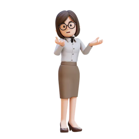 Businesswoman In Suit And Glasses Angry Feeling Very Depressed  3D Illustration
