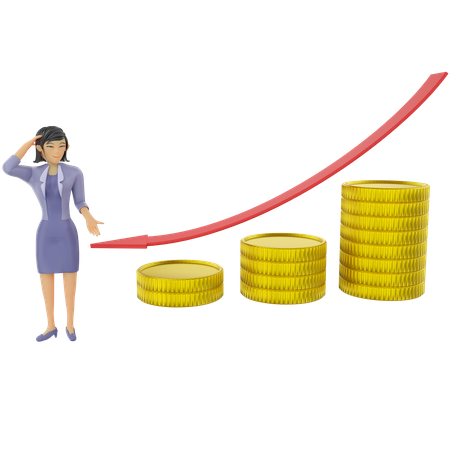 Businesswoman loss in business  3D Icon