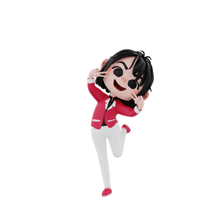 Businesswoman posing for photo  3D Icon