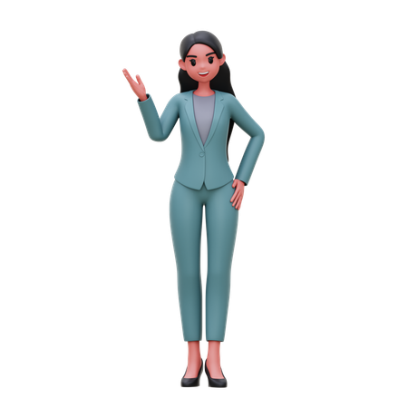 Businesswoman presenting  3D Illustration