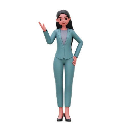 Businesswoman presenting  3D Illustration